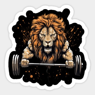 lion lifting Sticker
